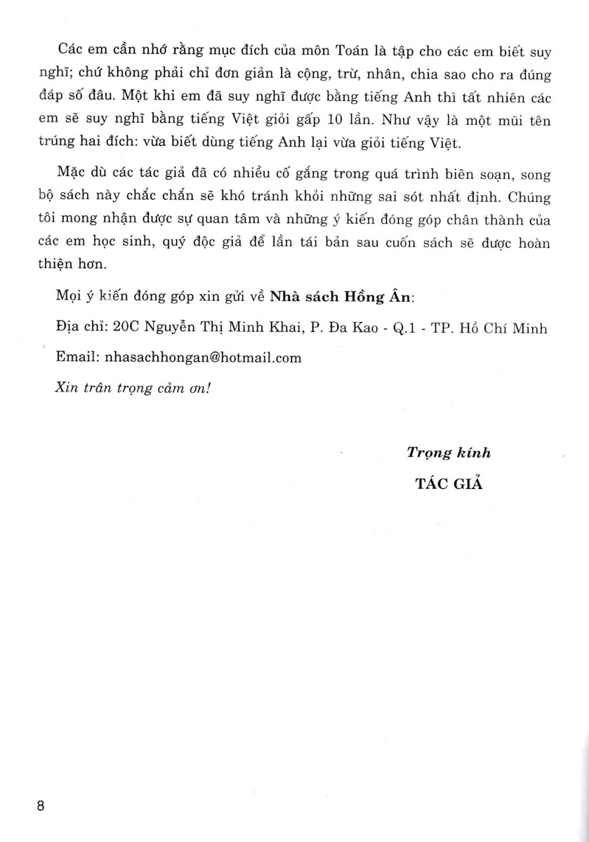 EM HỌC TOÁN BẰNG TIẾNG ANH LỚP 4 (Dùng chung cho các bộ SGK hiện hành)